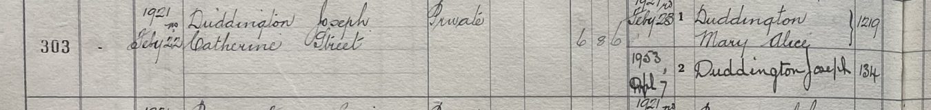 Duddington Burial Register